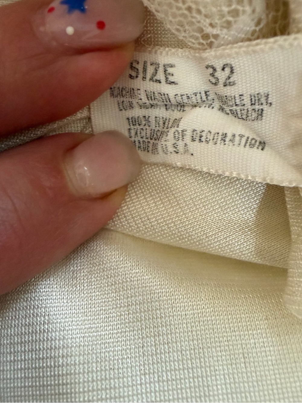 Vintage Ivory Satin Lace Nightgown Slip Dress Romantic Cottagecore Size 32 S - Picture 11 of 11